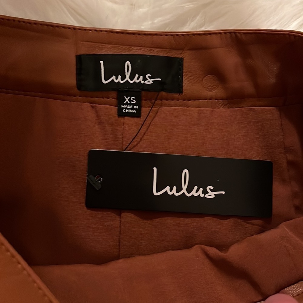 Lulus Most Fab Brown Vegan Leather Button-Front Mini Skirt - Picture 7 of 8